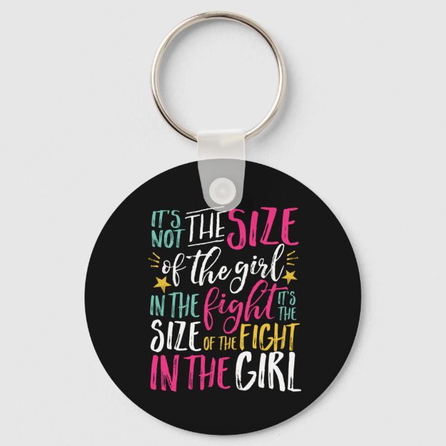 Inspirational Motivation Quote Strong Woman Girl Keychain (Front)