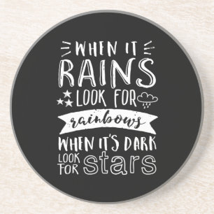 Inspirational Motivation Quote Think Positive Drink Coaster