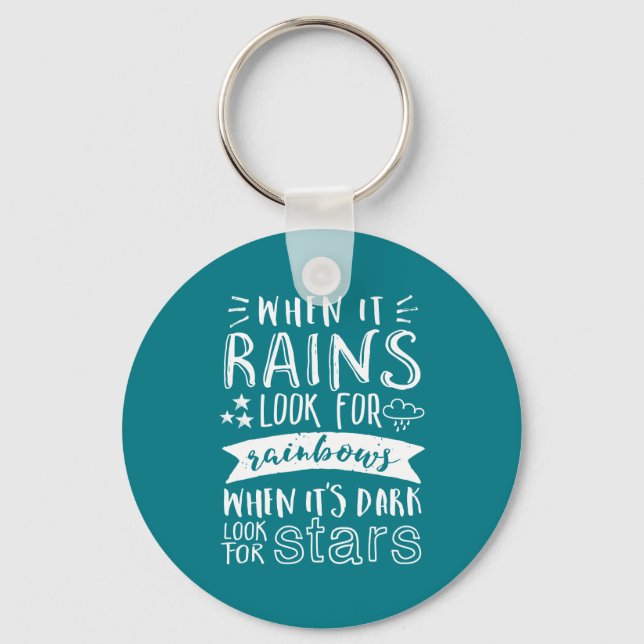 Inspirational Motivation Quote Think Positive Keychain (Front)