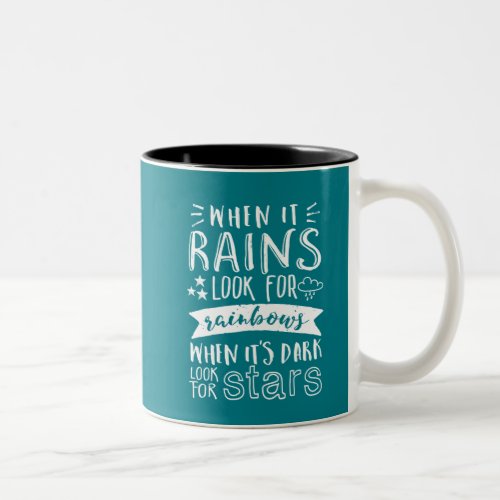 Inspirational Motivation Quote Think Positive Two_Tone Coffee Mug