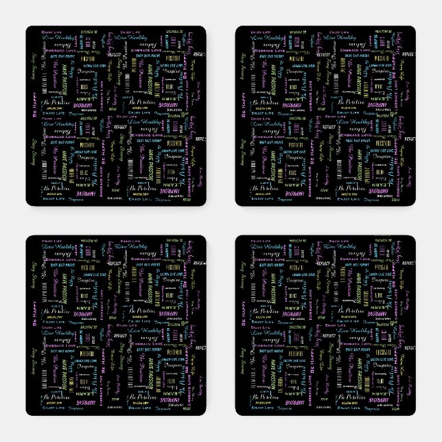 Inspirational Motivational Acrylic Beverage Coaster Set (Set)