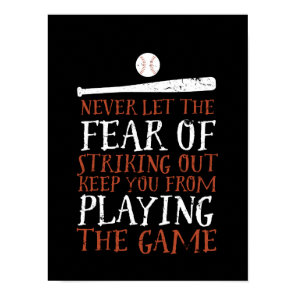 Inspirational Motivational Baseball Sport Quote Poster