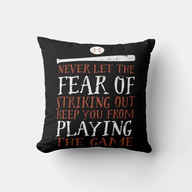 Inspirational Motivational Baseball Sport Quote Throw Pillow (Front)