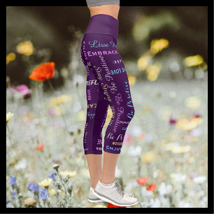 Inspirational Motivational CHOOSE COLOR Capri Leggings