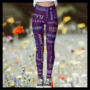 Inspirational Motivational Choose Your Color Yoga Leggings by SocolikCardShop at Zazzle