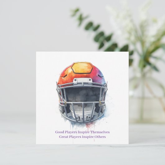 Inspirational Motivational Football Helmet  (Standing Front)