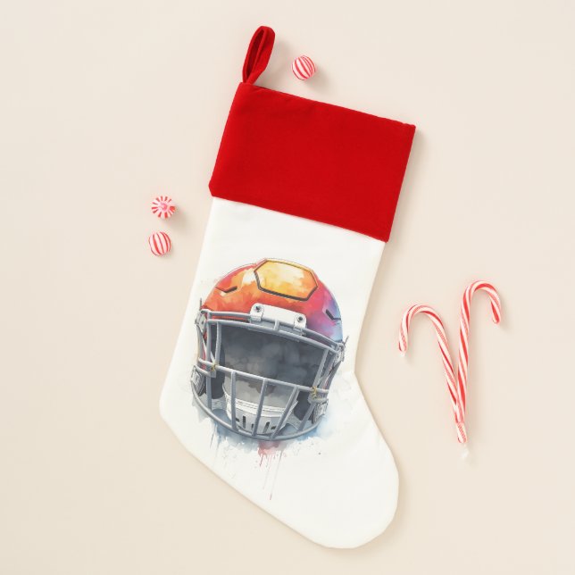 Inspirational Motivational Football Helmet Christmas Stocking (Front)