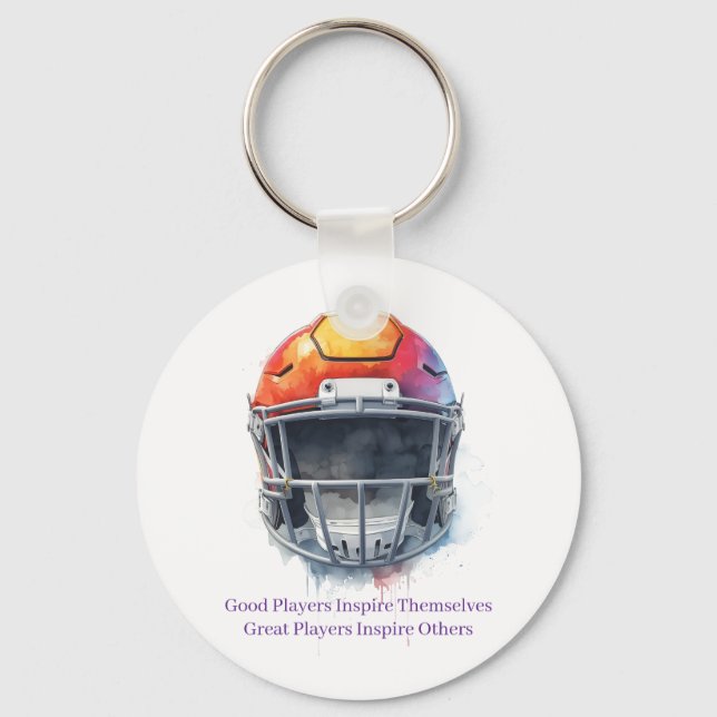 Inspirational Motivational Football Helmet  Keychain (Front)
