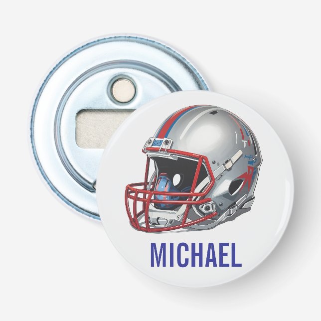 Inspirational Motivational Football Helmet Name Bottle Opener (Front)