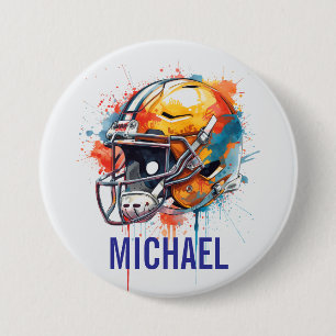 Inspirational Motivational Football Helmet Name Button