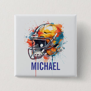 Inspirational Motivational Football Helmet Name Button