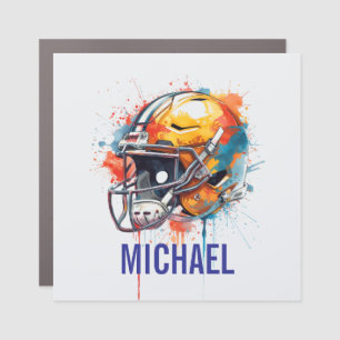 Inspirational Motivational Football Helmet Name Car Magnet