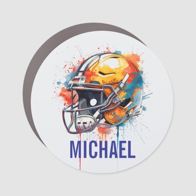 Inspirational Motivational Football Helmet Name Car Magnet (Front)