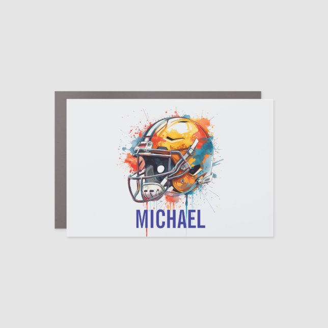 Inspirational Motivational Football Helmet Name Car Magnet (Front)