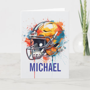 Inspirational Motivational Football Helmet Name Card