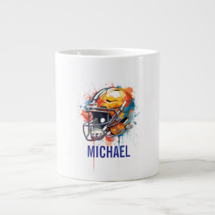 Inspirational Motivational Football Helmet Name Giant Coffee Mug