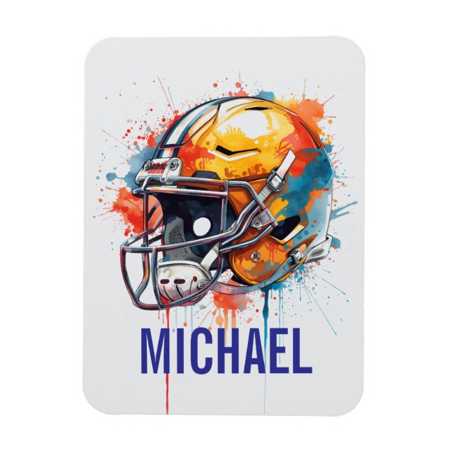 Inspirational Motivational Football Helmet Name Magnet (Vertical)