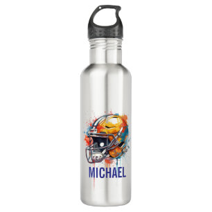Inspirational Motivational Football Helmet Name Stainless Steel Water Bottle