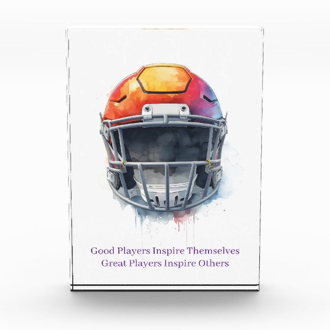 Inspirational Motivational Football Helmet  Photo Block (Front)