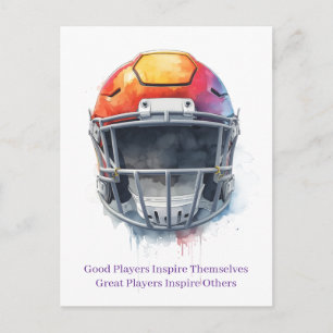 Inspirational Motivational Football Helmet  Postcard
