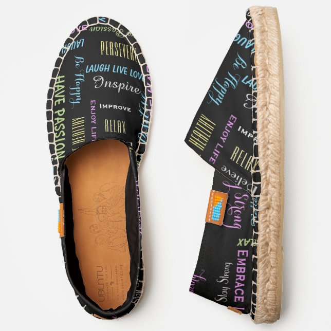inspirational motivational fun with black liner espadrilles (Side)