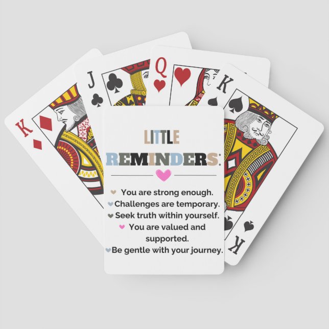 Inspirational Motivational Gifts Little Reminders Poker Cards (Back)
