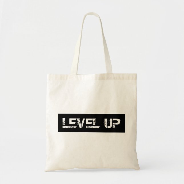 Inspirational / Motivational Level Up Tote Bag (Front)