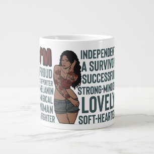Inspirational motivational positive black queen giant coffee mug