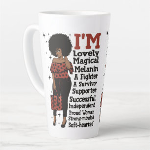 Inspirational motivational positive black queen latte mug