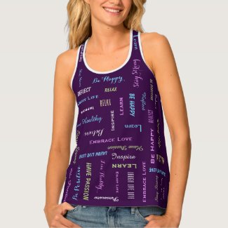 Inspirational Motivational Purple All Over Print Tank Top