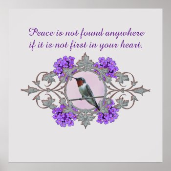 Inspirational Motivational Quote And Hummingbird Poster by randysgrandma at Zazzle