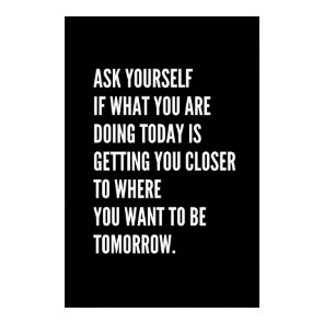Inspirational Motivational quote, Ask yourself  Poster