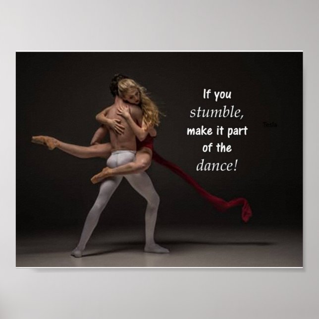 Inspirational & Motivational Quote Ballerina Dance Poster (Front)
