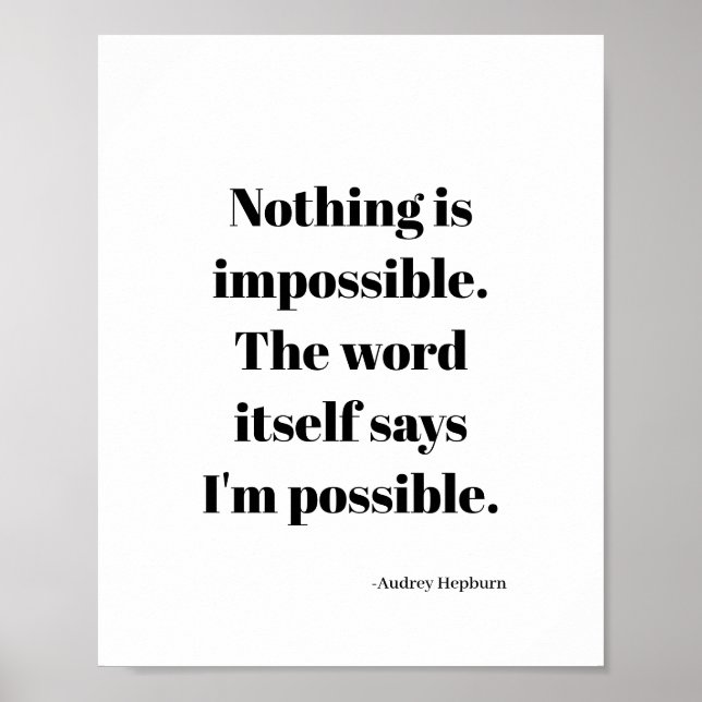 Inspirational motivational quote poster (Front)