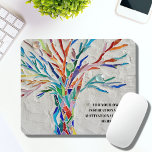 Inspirational Motivational Quote Tree  Mouse Pad<br><div class="desc">This decorative mouse pad features a mosaic tree in rainbow colors and space for your favorite inspirational quote. Use the Customize Further option to change the text size, style or color if you wish. Because we create our own artwork you won't find this exact image from other designers. Original Mosaic...</div>