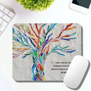 Inspirational Motivational Quote Tree  Mouse Pad