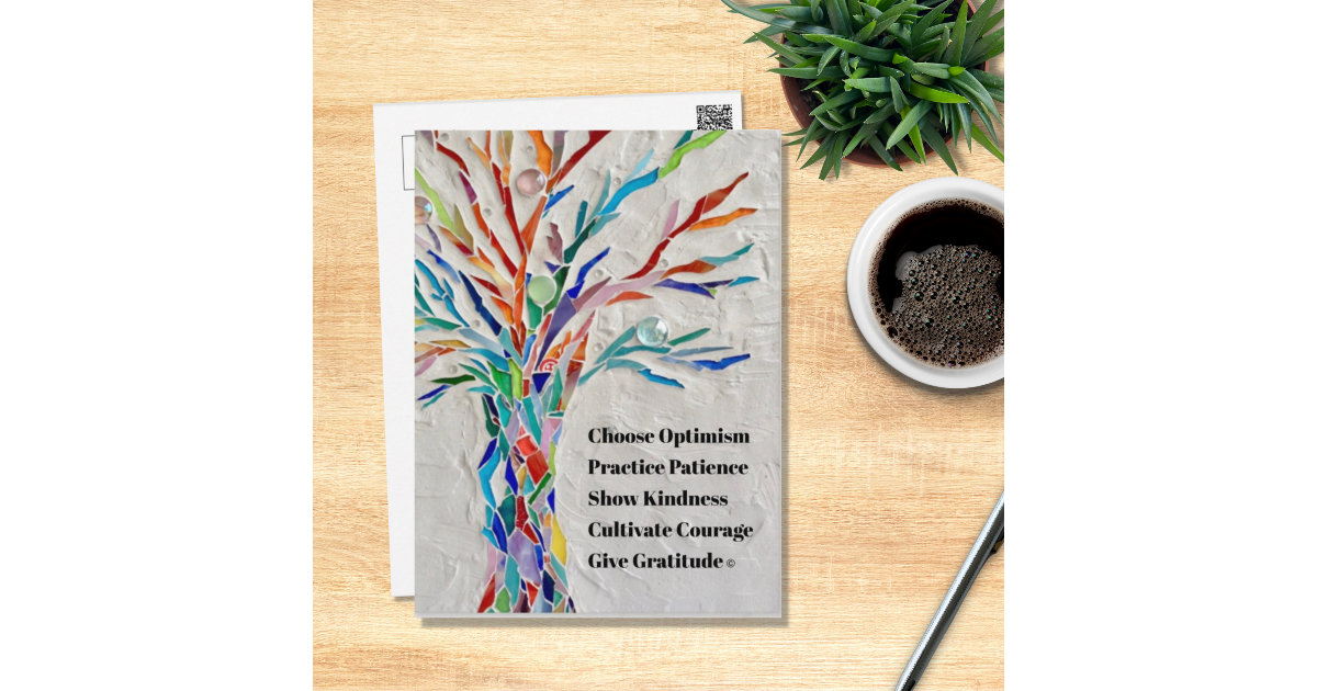 Inspirational Motivational Quote Tree Postcard | Zazzle