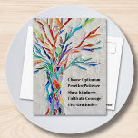 Inspirational Motivational Quote Tree Postcard<br><div class="desc">This decorative postcard features a mosaic tree in rainbow colors and an inspiring quote.
Because we create our own artwork you won't find this exact image from other designers.
Original Mosaic © Michele Davies.
Original Quote © Michele Davies.</div>