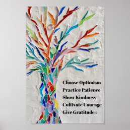Inspirational Motivational Quote Tree Poster