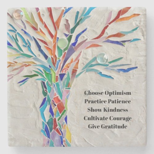 Inspirational Motivational Quote Tree Stone Coaster
