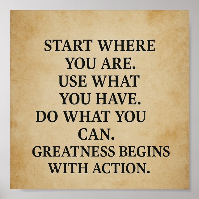 Inspirational Motivational Quote Wall Art (Front)