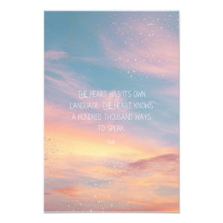 Inspirational Motivational Rumi Quote Stars Clouds Photo Print