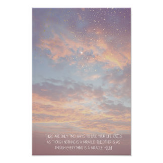Inspirational Motivational Rumi Quote Stars Clouds Photo Print
