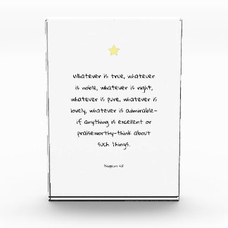 Inspirational Motivational Scripture Bible Quote Acrylic Award