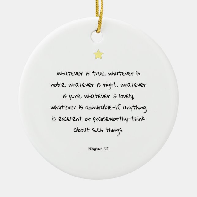Inspirational Motivational Scripture Bible Quote Ceramic Ornament (Front)