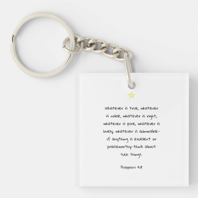 Inspirational Motivational Scripture Bible Quote Keychain (Front)