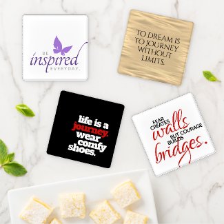 Inspirational Motivational Words of Wisdom (I) Coaster Set