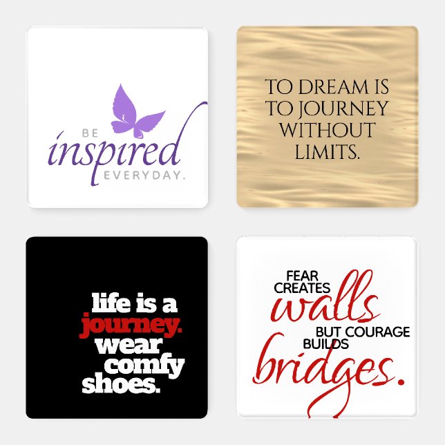 Inspirational Motivational Words of Wisdom (I) Coaster Set (Set)