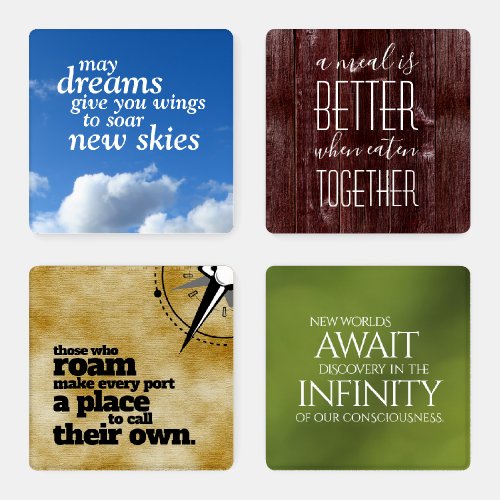 Inspirational Motivational Words of Wisdom II Coaster Set