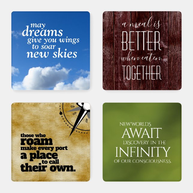 Inspirational Motivational Words of Wisdom (II) Coaster Set (Set)
